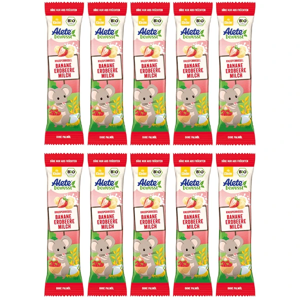 Alete Knusperriegel Banane-Erdbeere-Milch 10x 25g Ab 3 Jahren 1 Alete Knusperriegel Banane-Erdbeere-Milch 10x 25g Ab 3 Jahren