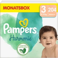 Pampers® Pampers Harmonie Gr.3 Newborn, 6-10 Kg, Monatsbox (1x204 Windeln)